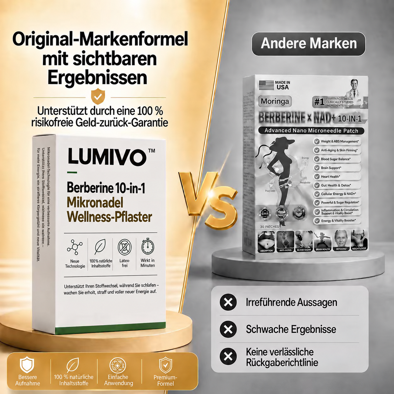 Vergleich der Mikronadel-Schlankheitspflaster