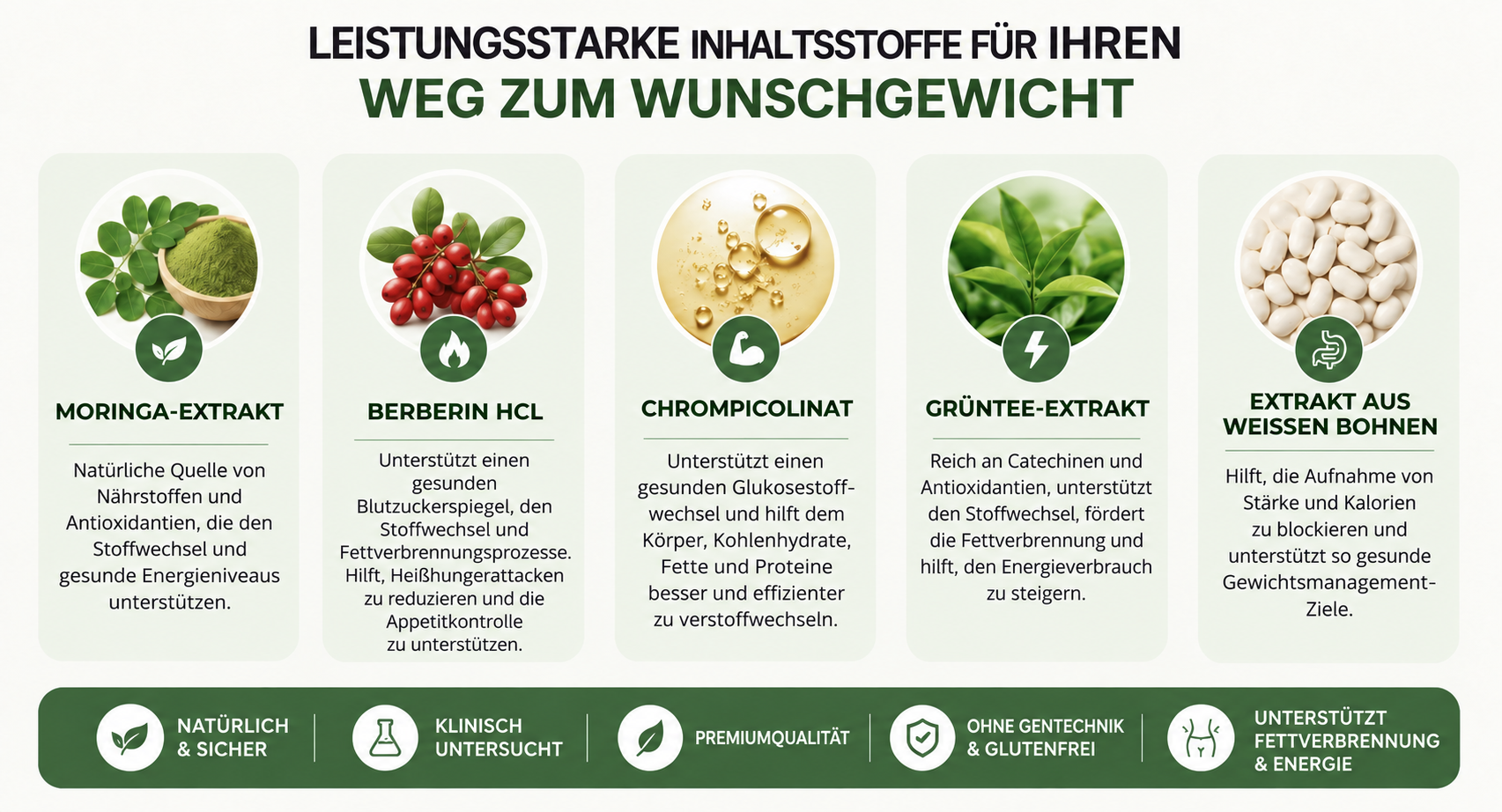 Leistungsstarke Inhaltsstoffe zur Unterstützung beim Abnehmen